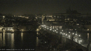 Město Praha - Pražský hrad, Karlův most, Vltava - 2.11.2025 v 02:15 Město Praha - Pražský hrad, Karlův most, Vltava - 2.11.2025 v 02:15
