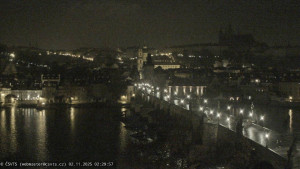 Město Praha - Pražský hrad, Karlův most, Vltava - 2.11.2025 v 02:30 Město Praha - Pražský hrad, Karlův most, Vltava - 2.11.2025 v 02:30