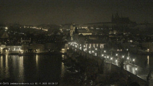Město Praha - Pražský hrad, Karlův most, Vltava - 2.11.2025 v 04:00 Město Praha - Pražský hrad, Karlův most, Vltava - 2.11.2025 v 04:00
