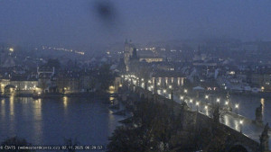 Město Praha - Pražský hrad, Karlův most, Vltava - 2.11.2025 v 06:30 Město Praha - Pražský hrad, Karlův most, Vltava - 2.11.2025 v 06:30