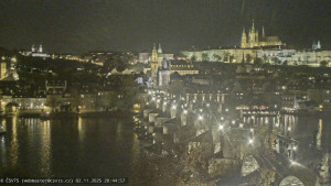 Město Praha - Pražský hrad, Karlův most, Vltava - 2.11.2025 v 20:45 Město Praha - Pražský hrad, Karlův most, Vltava - 2.11.2025 v 20:45