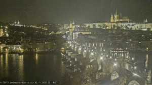 Město Praha - Pražský hrad, Karlův most, Vltava - 2.11.2025 v 22:15 Město Praha - Pražský hrad, Karlův most, Vltava - 2.11.2025 v 22:15