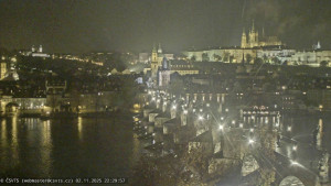 Město Praha - Pražský hrad, Karlův most, Vltava - 2.11.2025 v 22:30 Město Praha - Pražský hrad, Karlův most, Vltava - 2.11.2025 v 22:30