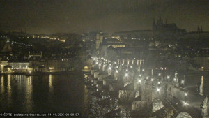Město Praha - Pražský hrad, Karlův most, Vltava - 14.11.2025 v 01:00 Město Praha - Pražský hrad, Karlův most, Vltava - 14.11.2025 v 01:00
