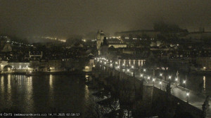 Město Praha - Pražský hrad, Karlův most, Vltava - 14.11.2025 v 03:00 Město Praha - Pražský hrad, Karlův most, Vltava - 14.11.2025 v 03:00