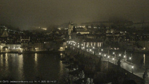 Město Praha - Pražský hrad, Karlův most, Vltava - 14.11.2025 v 03:15 Město Praha - Pražský hrad, Karlův most, Vltava - 14.11.2025 v 03:15