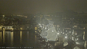 Město Praha - Pražský hrad, Karlův most, Vltava - 5.12.2025 v 01:00 Město Praha - Pražský hrad, Karlův most, Vltava - 5.12.2025 v 01:00