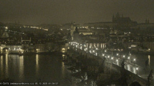 Město Praha - Pražský hrad, Karlův most, Vltava - 5.12.2025 v 02:00 Město Praha - Pražský hrad, Karlův most, Vltava - 5.12.2025 v 02:00