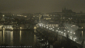 Město Praha - Pražský hrad, Karlův most, Vltava - 5.12.2025 v 03:00 Město Praha - Pražský hrad, Karlův most, Vltava - 5.12.2025 v 03:00