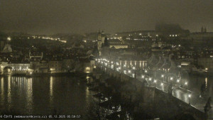 Město Praha - Pražský hrad, Karlův most, Vltava - 5.12.2025 v 06:00 Město Praha - Pražský hrad, Karlův most, Vltava - 5.12.2025 v 06:00