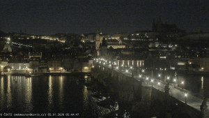 Město Praha - Pražský hrad, Karlův most, Vltava - 5.1.2026 v 05:45 Město Praha - Pražský hrad, Karlův most, Vltava - 5.1.2026 v 05:45