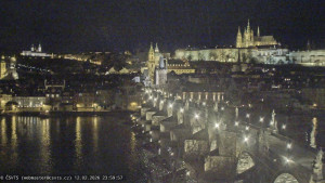 Město Praha - Pražský hrad, Karlův most, Vltava - 13.2.2026 v 00:00 Město Praha - Pražský hrad, Karlův most, Vltava - 13.2.2026 v 00:00