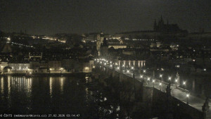 Město Praha - Pražský hrad, Karlův most, Vltava - 27.2.2026 v 03:15 Město Praha - Pražský hrad, Karlův most, Vltava - 27.2.2026 v 03:15