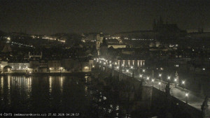 Město Praha - Pražský hrad, Karlův most, Vltava - 27.2.2026 v 04:30 Město Praha - Pražský hrad, Karlův most, Vltava - 27.2.2026 v 04:30