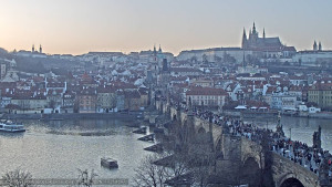 Město Praha - Pražský hrad, Karlův most, Vltava - 27.2.2026 v 17:15 Město Praha - Pražský hrad, Karlův most, Vltava - 27.2.2026 v 17:15