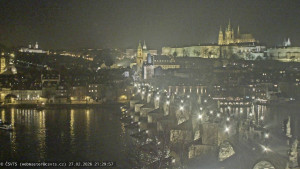 Město Praha - Pražský hrad, Karlův most, Vltava - 27.2.2026 v 21:30 Město Praha - Pražský hrad, Karlův most, Vltava - 27.2.2026 v 21:30