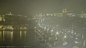 Město Praha - Pražský hrad, Karlův most, Vltava - 27.2.2026 v 22:45 Město Praha - Pražský hrad, Karlův most, Vltava - 27.2.2026 v 22:45