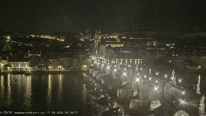Město Praha - Pražský hrad, Karlův most, Vltava - 17.3.2026 v 00:30 Město Praha - Pražský hrad, Karlův most, Vltava - 17.3.2026 v 00:30