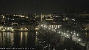 Město Praha - Pražský hrad, Karlův most, Vltava - 17.3.2026 v 02:00 Město Praha - Pražský hrad, Karlův most, Vltava - 17.3.2026 v 02:00