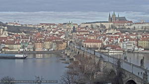 Město Praha - Pražský hrad, Karlův most, Vltava - 17.3.2026 v 07:15 Město Praha - Pražský hrad, Karlův most, Vltava - 17.3.2026 v 07:15