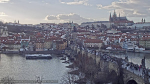 Město Praha - Pražský hrad, Karlův most, Vltava - 17.3.2026 v 16:45 Město Praha - Pražský hrad, Karlův most, Vltava - 17.3.2026 v 16:45