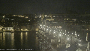 Město Praha - Pražský hrad, Karlův most, Vltava - 30.3.2026 v 01:00 Město Praha - Pražský hrad, Karlův most, Vltava - 30.3.2026 v 01:00