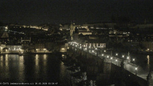 Město Praha - Pražský hrad, Karlův most, Vltava - 30.3.2026 v 04:00 Město Praha - Pražský hrad, Karlův most, Vltava - 30.3.2026 v 04:00