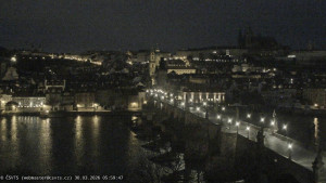 Město Praha - Pražský hrad, Karlův most, Vltava - 30.3.2026 v 06:00 Město Praha - Pražský hrad, Karlův most, Vltava - 30.3.2026 v 06:00