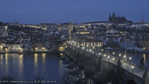 Město Praha - Pražský hrad, Karlův most, Vltava - 30.3.2026 v 06:15 Město Praha - Pražský hrad, Karlův most, Vltava - 30.3.2026 v 06:15