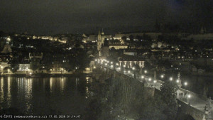 Město Praha - Pražský hrad, Karlův most, Vltava - 17.5.2026 v 01:15 Město Praha - Pražský hrad, Karlův most, Vltava - 17.5.2026 v 01:15