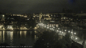 Město Praha - Pražský hrad, Karlův most, Vltava - 17.5.2026 v 01:30 Město Praha - Pražský hrad, Karlův most, Vltava - 17.5.2026 v 01:30