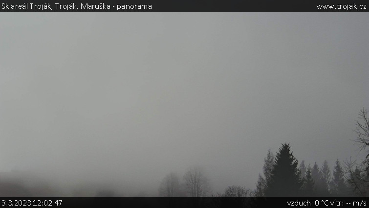 Skiareál Troják - Troják, Maruška - panorama - 3.3.2023 v 12:02