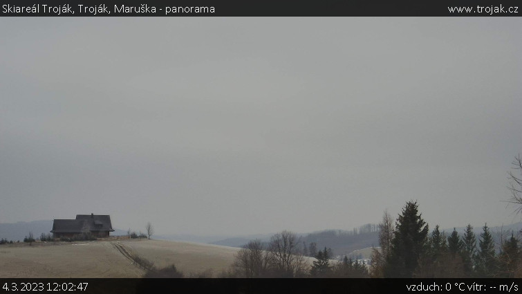 Skiareál Troják - Troják, Maruška - panorama - 4.3.2023 v 12:02
