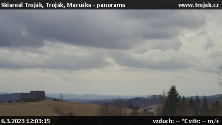 Skiareál Troják - Troják, Maruška - panorama - 6.3.2023 v 12:03