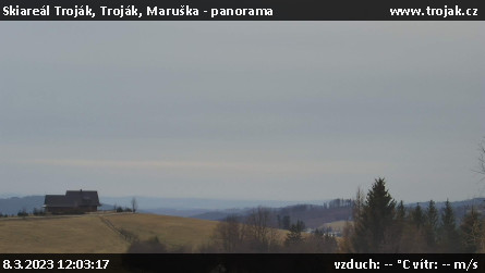 Skiareál Troják - Troják, Maruška - panorama - 8.3.2023 v 12:03