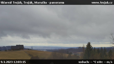 Skiareál Troják - Troják, Maruška - panorama - 9.3.2023 v 12:03