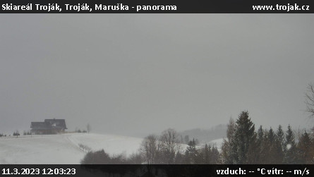 Skiareál Troják - Troják, Maruška - panorama - 11.3.2023 v 12:03