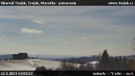 Skiareál Troják - Troják, Maruška - panorama - 12.3.2023 v 12:03
