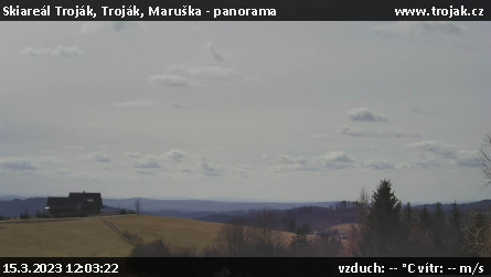 Skiareál Troják - Troják, Maruška - panorama - 15.3.2023 v 12:03