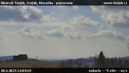 Skiareál Troják - Troják, Maruška - panorama - 20.3.2023 v 12:03