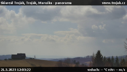 Skiareál Troják - Troják, Maruška - panorama - 21.3.2023 v 12:03