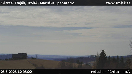 Skiareál Troják - Troják, Maruška - panorama - 23.3.2023 v 12:03