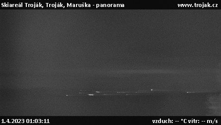 Skiareál Troják - Troják, Maruška - panorama - 1.4.2023 v 01:03