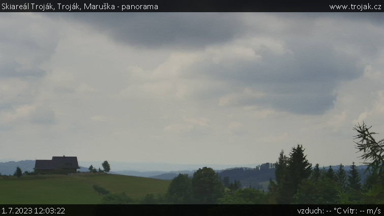 Skiareál Troják - Troják, Maruška - panorama - 1.7.2023 v 12:03