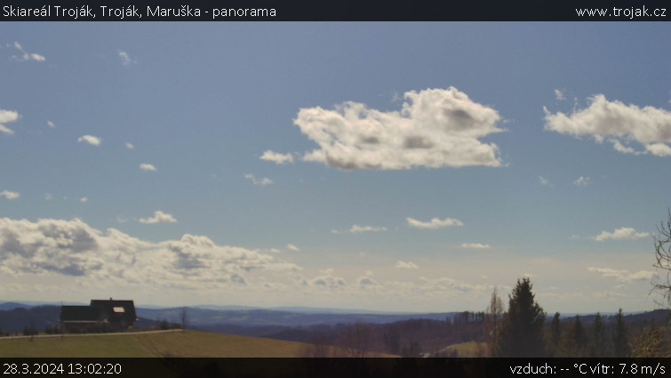 Skiareál Troják - Troják, Maruška - panorama - 28.3.2024 v 13:02