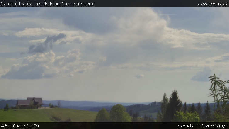 Skiareál Troják - Troják, Maruška - panorama - 4.5.2024 v 15:32