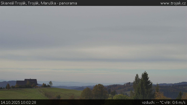 Skiareál Troják - Troják, Maruška - panorama - 14.10.2025 v 10:02 Skiareál Troják - Troják, Maruška - panorama - 14.10.2025 v 10:02
