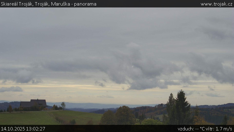 Skiareál Troják - Troják, Maruška - panorama - 14.10.2025 v 13:02 Skiareál Troják - Troják, Maruška - panorama - 14.10.2025 v 13:02