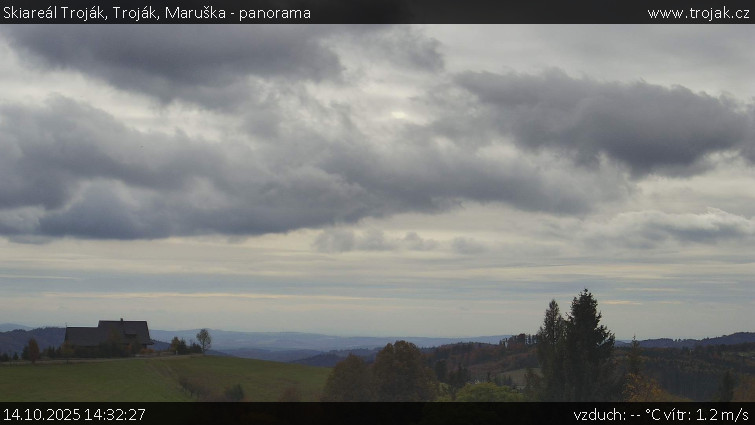 Skiareál Troják - Troják, Maruška - panorama - 14.10.2025 v 14:32 Skiareál Troják - Troják, Maruška - panorama - 14.10.2025 v 14:32