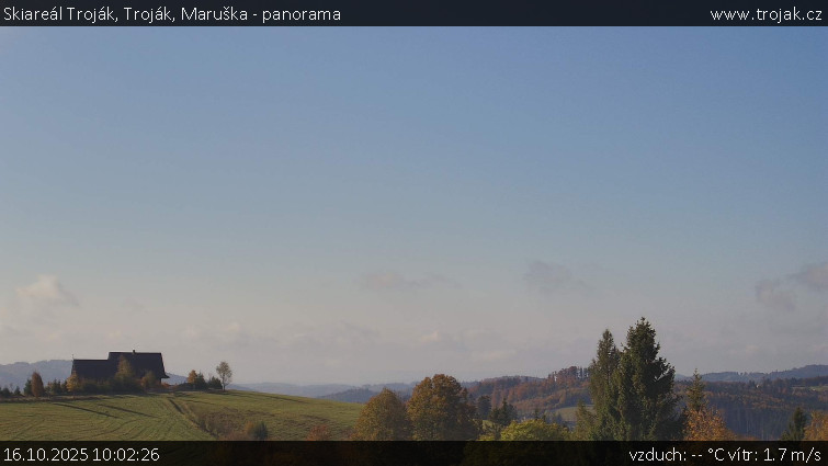 Skiareál Troják - Troják, Maruška - panorama - 16.10.2025 v 10:02 Skiareál Troják - Troják, Maruška - panorama - 16.10.2025 v 10:02